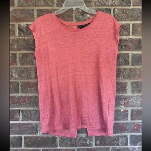 Tahari Coral Short Sleeve Linen Tee